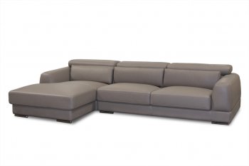 Mink Brown Bonded Leather Modern Chicago Sectional Sofa [DSSS-Chicago Mink Brown]