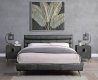 Doris Bed BD00563Q in Gray Leather by Acme w/Optional Nightstand