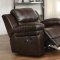 Xenos Motion Sofa 52140 in Dark Brown Leather-Aire by Acme