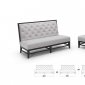 Grey Fabric Modern 3Pc Sofa, Loveseat & Chair Set w/Wenge Trim