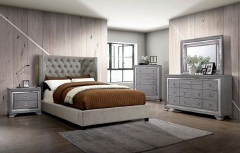 Cayla 5Pc Bedroom Set CM7779GY in Gray Fabric w/Options [FABS-CM7779GY-Cayla]