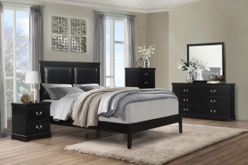 Seabright Bedroom Set 4Pc 1519 in Black by Homelegance [HEBS-SET1519BK-Seabright]