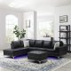 U97 Sectional Sofa in Charcoal by Global w/LED