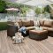 Abion Patio Sectional w/Ottoman CM-OS1821BR in Brown & Espresso