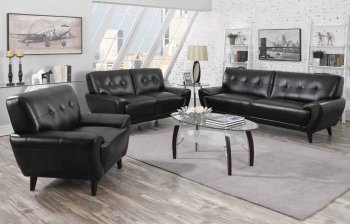 Leskow Sofa in Black Bonded Leather 505211 by Coaster w/Options [CRS-505211 Leskow]