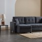 Mocca Sectional Sofa in Dupont Anthracite Fabric by Bellona