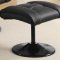 Black Leatherette Modern Reclining Chair w/Ottoman