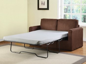 Chocolate Microfiber Modern Sofa w/Full Size Sleeper [AMS-15365-Craigg]