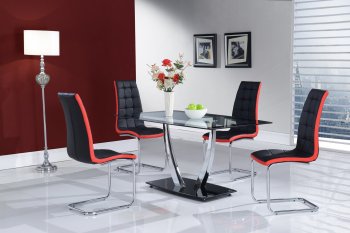 D716DT Dining Set 5Pc in Black by Global w/D4511DC Chairs [GFDS-D716DT-D4511DC]