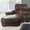 Brown Leatherette Modern Sectional Sofa w/Optional Chair