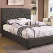 Chloe 300529 Upholstered Bed in Charcoal Fabric by Coaster