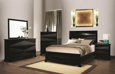 Karolina 203671 Bedroom in Black by Coaster w/Options