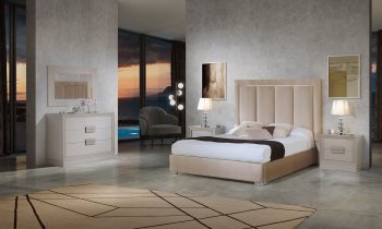 Monica Bedroom by ESF w/Beige Upholstered Storage Bed & Options [EFBS-Monica Beige]