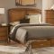 Golden Amber Finish Stylish Bed w/Optional Headboard