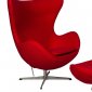 Egg Lounge Chair EG35RW in Red Wool by LeisureMod w/Options