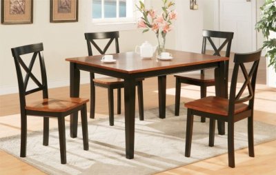 Two-Tone Cappuccino & Cherry Finish 5Pc Dinette Set