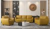 Valeria Sofa 54945 in Mustard Leather by Mi Piace w/Options