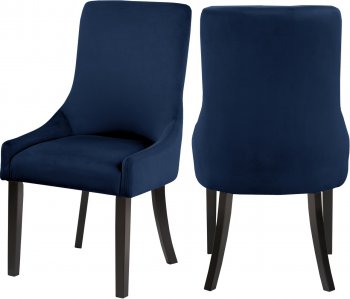 Demi Dining Chair 723 Set of 2 Navy Velvet Fabric by Meridian [MRDC-723 Demi Navy]