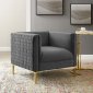 Resonate Accent Chair in Charcoal Velvet by Modway