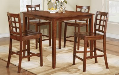 Dark Oak Finish 5Pc Modern Counter Height Dinette Set