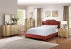 F9366 Bedroom 5Pc Set by Boss w/ Burgundy Faux Leather Bed