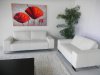 White Leather Modern Sofa & Loveseat Set w/Optional Items