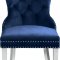 Carmen Dining Chair 743 Set of 2 Navy Velvet Fabric by Meridian