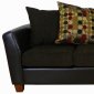 Truffle Fabric and Vinyl Modern Sofa & Loveseat Set w/Options