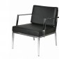 Nancy Armchair in Black Leather by Whiteline