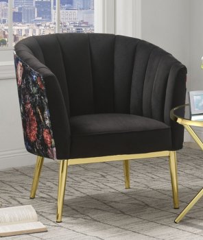 Colla Accent Chair 59817 in Black Velvet by Acme [AMAC-59817 Colla]