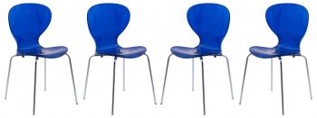 Oyster Set of 4 Dining Chairs OC17TBU in Blue by LeisureMod [LMDC-OC17TBU-Oyster Blue]