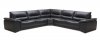 Romeo Sectional Sofa in Black Premium Leather by J&M