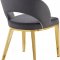 Roberto Dining Chair 765 Set of 2 Grey Velvet Fabric - Meridian