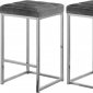 Nicola Counter Stool 904 Set of 2 Grey Velvet Fabric -Meridian