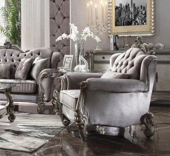 Versailles Chair 56842 in Silver Velvet by Acme w/Options [AMAC-56842 Versailles]