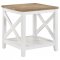 Hollis Coffee Table 3Pc Set 708098 in Brown & White by Coaster