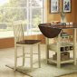 Two-Tone Cream & Cherry Dinette w/Hanging Glass Rack