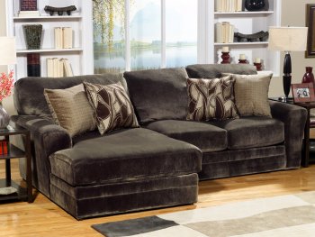 Chocolate Fabric 2pc Everest Modern Sectional Sofa w/Options [JFS-4377-2pc Everest]