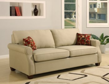 Taupe Fabric Modern Convertible Sofa Bed w/Optional Size [WDSB-2142]