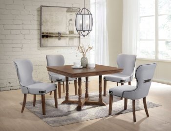 Wilfried 5Pc Dining Set 71825 in Walnut by Acme w/Options [AMDS-71825-Wilfried]