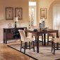 Dark Cherry Finish Square Shape Modern Dining Table w/Options