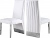 Porsha Dining Chair 750 Set of 2 White Faux Leather by Meridian