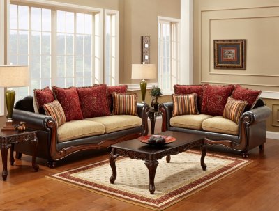 SM7490 Banstead Sofa in Fabric & Leatherette w/Options