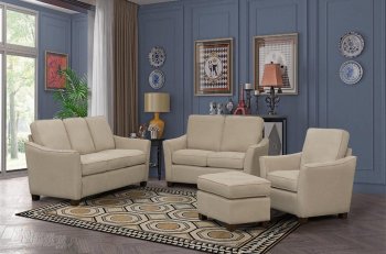 Dodge Sofa & Loveseat Set in Beige Fabric w/Options [MSS-Dodge Beige]