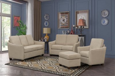 Dodge Sofa & Loveseat Set in Beige Fabric w/Options