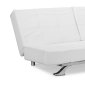 White Leatherette Modern Convertible Sofa Bed with Folding Arms