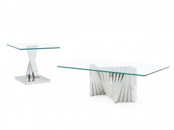 T2056 Coffee Table & 2 End Tables Set by Global in Chrome [GFCT-T2056]