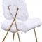 Magnolia 577 Accent Chair Set of 2 in White Faux Fur by Meridian