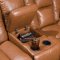 Transitional Brown Bonded Leather Sectional w/Recliner Mechanism