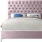 Cruz Bed in Pink Velvet Fabric by Meridian w/Options